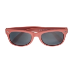 Lunettes de soleil publicitaires, plastique recyclé, protection UV400 couleur rouge première vue