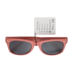 Lunettes de soleil publicitaires, plastique recyclé, protection UV400 couleur rouge troisième vue