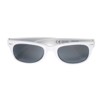 Lunettes de soleil publicitaires, plastique recyclé, protection UV400 couleur blanc première vue