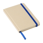 Cahier à lignes en kraft avec couverture en carton recyclé, approx. A6 couleur bleu deuxième vue