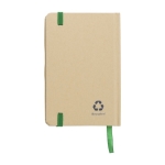Cahier à lignes en kraft avec couverture en carton recyclé, approx. A6 couleur bleu quatrième vue