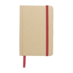Cahier à lignes en kraft avec couverture en carton recyclé, approx. A6 couleur rouge première vue