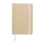 Cahier à lignes en kraft avec couverture en carton recyclé, approx. A6 couleur blanc première vue