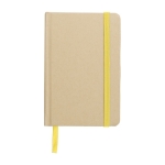 Cahier à lignes en kraft avec couverture en carton recyclé, approx. A6 couleur jaune première vue