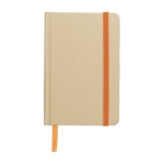 Cahier à lignes en kraft avec couverture en carton recyclé, approx. A6 couleur orange première vue