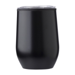 Verre en acier inoxydable finition mate, couvercle à pression 300ml couleur noir première vue