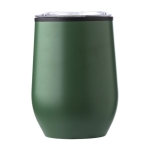 Verre en acier inoxydable finition mate, couvercle à pression 300ml couleur vert foncé première vue