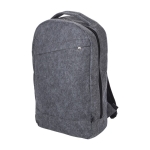 Sac à dos en feutre recyclé avec fermeture éclair et 2 compartiments couleur gris deuxième vue
