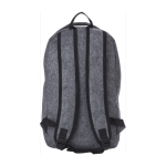 Sac à dos en feutre recyclé avec fermeture éclair et 2 compartiments couleur gris troisième vue