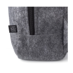 Sac à dos en feutre recyclé avec fermeture éclair et 2 compartiments couleur gris quatrième vue