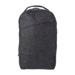 Sac à dos en feutre recyclé avec fermeture éclair et 2 compartiments couleur gris foncé première vue