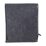 Sac à dos à cordons en feutre rPET avec cordes en polyester City RPET couleur gris première vue