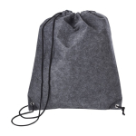 Sac à dos à cordons en feutre rPET avec cordes en polyester City RPET couleur gris deuxième vue