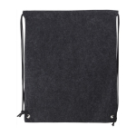 Sac à dos à cordons en feutre rPET avec cordes en polyester City RPET couleur gris foncé première vue