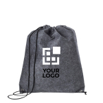 Sac à dos à cordons en feutre rPET avec cordes en polyester City RPET avec zone d'impression