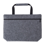 Porte-documents en feutre recyclé pour PC 15'' avec fermeture éclair couleur gris première vue