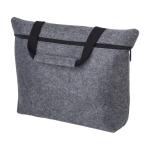 Porte-documents en feutre recyclé pour PC 15'' avec fermeture éclair couleur gris deuxième vue