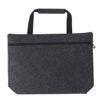 Porte-documents en feutre recyclé pour PC 15'' avec fermeture éclair couleur gris foncé première vue