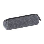 Trousse en feutre publicitaire ronde pour crayon Flow couleur gris deuxième vue