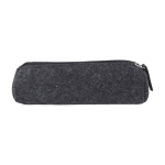 Trousse en feutre publicitaire ronde pour crayon Flow couleur gris foncé première vue
