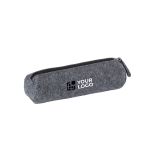 Trousse en feutre publicitaire ronde pour crayon Flow avec zone d'impression