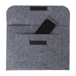 Porte-documents simple personnalisable et économique en feutre Flow couleur gris troisième vue