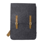 Sac à dos en feutre recyclé et cuir synthétique avec 2 poches couleur gris première vue