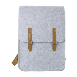 Sac à dos en feutre recyclé et cuir synthétique avec 2 poches couleur gris clair première vue
