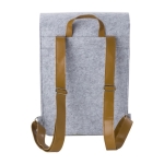 Sac à dos en feutre recyclé et cuir synthétique avec 2 poches couleur gris clair troisième vue