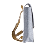 Sac à dos en feutre recyclé et cuir synthétique avec 2 poches couleur gris clair quatrième vue