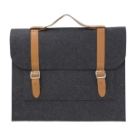 Porte-documents en feutre recyclé avec détails en cuir synthétique couleur gris première vue
