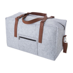 Élégant sac de voyage en feutre RPET avec fermeture éclair couleur gris clair deuxième vue