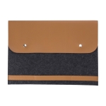 Housse pour PC en feutre recyclé avec détails en cuir synthétique couleur gris première vue
