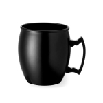 Mug d´entreprise en aluminium avec poignée géométrique de 540 ml couleur noir première vue