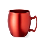 Mug d´entreprise en aluminium avec poignée géométrique de 540 ml couleur rouge première vue