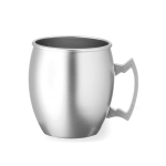Mug d´entreprise en aluminium avec poignée géométrique de 540 ml couleur argenté première vue