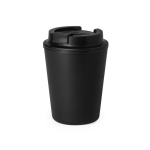 Gobelet à emporter en plastique recyclé à double paroi de 300 ml couleur noir première vue