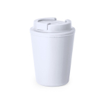 Gobelet à emporter en plastique recyclé à double paroi de 300 ml couleur blanc première vue