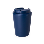 Gobelet à emporter en plastique recyclé à double paroi de 300 ml couleur bleu marine première vue