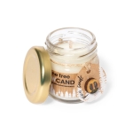 Bougie promotionnelle éco en verre avec parfum de pin et graines couleur kaki septième vue