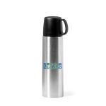 Bouteille isotherme inox 500ml avec couvercle et gobelet 130 ml vue principale