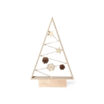 Sapin de Noël personnalisé en bois naturel avec tresse lumineuse LED couleur bois clair première vue