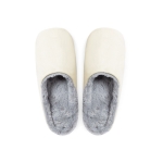 Chaussons unisexes en coton avec doublure pelucheuse couleur naturel première vue