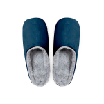 Chaussons unisexes en coton avec doublure pelucheuse couleur bleu marine première vue