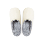 Chaussons unisexes en coton avec doublure pelucheuse couleur naturel première vue