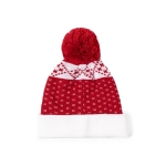 Bonnet en polyester avec motif de Noël original et pompon rouge sixième vue