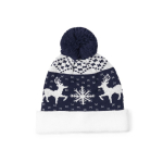 Bonnet en polyester avec motif de Noël original et pompon rouge première vue