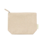 Trousse personnalisée en coton 100% recyclé avec fermeture éclair couleur naturel première vue