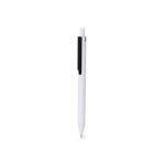 Stylo en plastique recyclé, bouton-poussoir de couleur et encre bleue couleur noir première vue