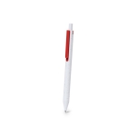 Stylo en plastique recyclé, bouton-poussoir de couleur et encre bleue deuxième vue